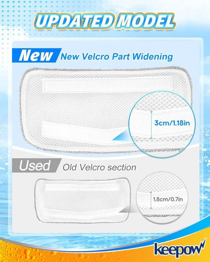 KEEPOW Steam Mop Pads - 4 Pack Microfiber Replacement for Mxnsewr, GorFanty GF-6610B, Neugo NE033