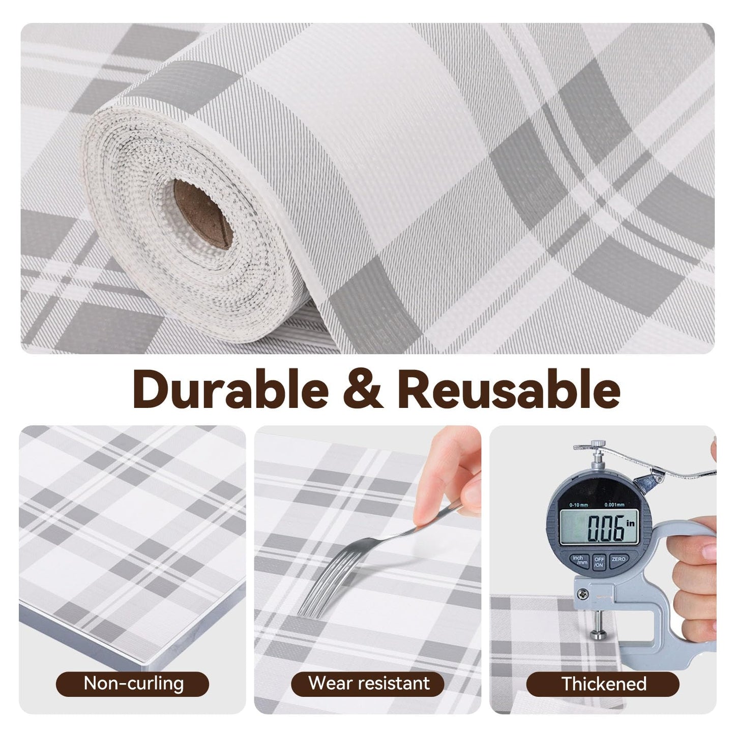Drawer Shelf Liner for Kitchen Cabinets, Non Adhesive Slip Resistant Shelf Paper Easy to Clean, Strong Grip Thickened Waterproof Washable Mats for Pantry Shelves Cupboard Dresser (Grey, 17.5in x 30FT)