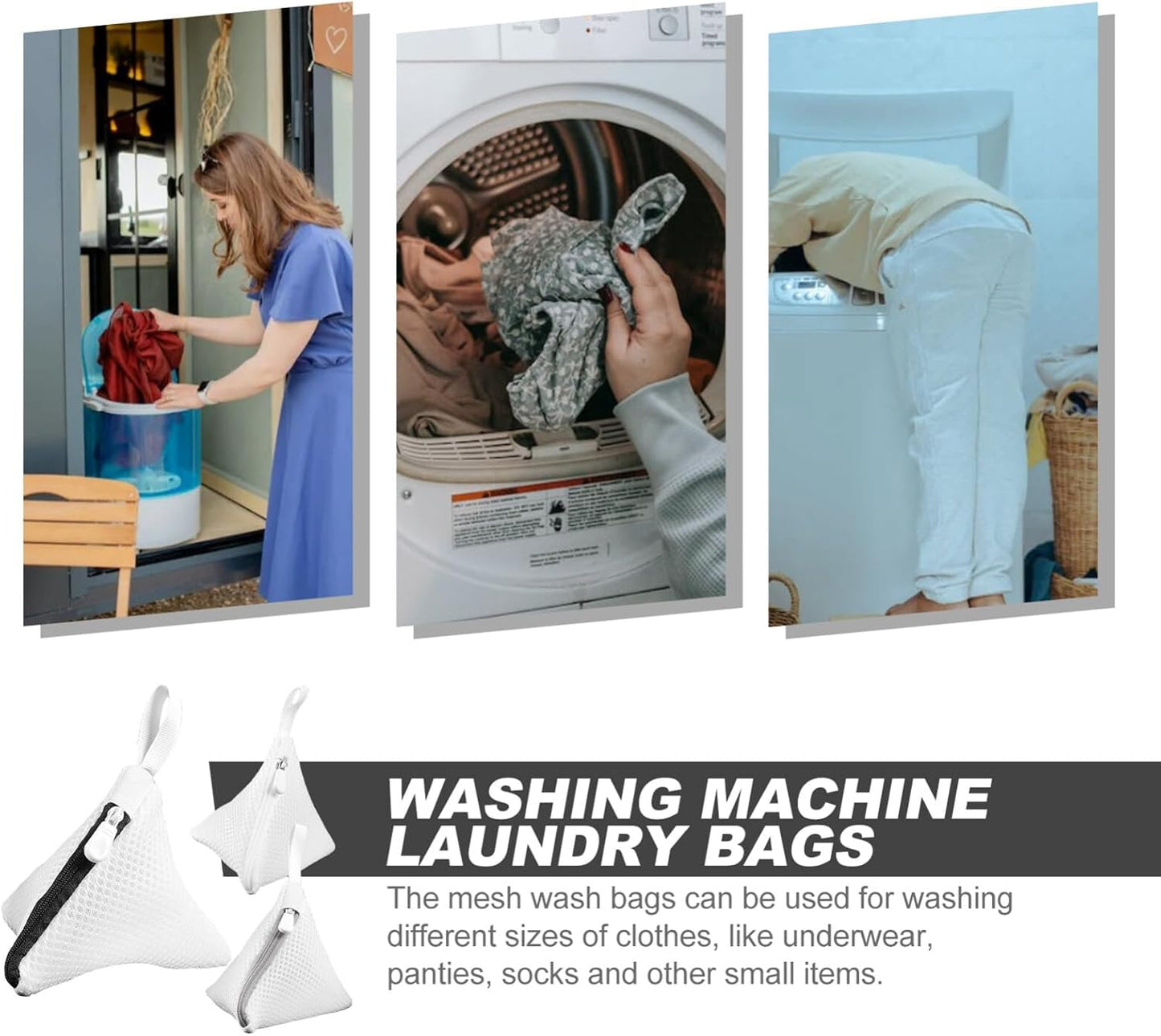 Bra Lingerie Bags, 3pcs Small Mesh Laundry Bags for Delicate Washing Machine Laundry