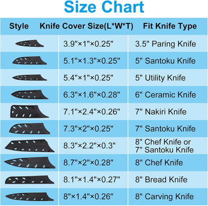 PATIKIL 2 Pack Plastic Safety Knife Cover Sleeves for 8" Chef Knife or 7" Santoku Knife, Universal Blade Protector