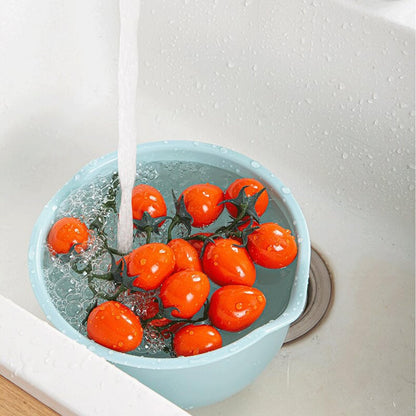 Cheeren Set of 3 Mixing Bowls with Pour Spout-Nesting Design Saves Space - Non-Slip, BPA Free, Dishwasher Safe Plastic - Kitchen Cooking and Baking Supplies (Blue Grey white)