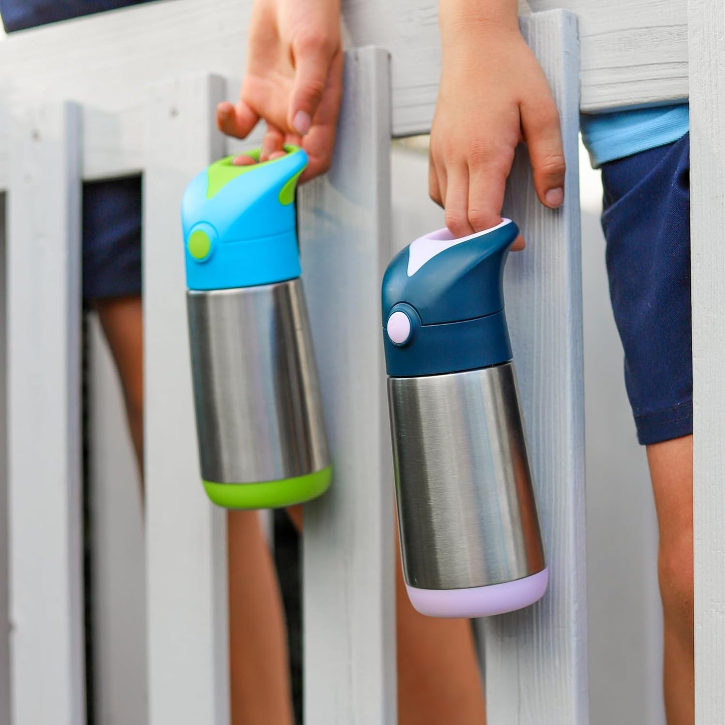 12 oz 8 12m+ b.box Insulated Water Bottle - Kids Water Bottle Stainless Steel w/Free Flow Silicone Straw, Toddler Cups