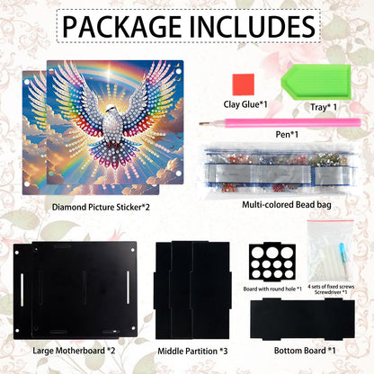DIY 5D Diamond Painting Pen Holder – Peaceful Rainbow Dove Pencil Cup for Inspirational Decor, Acrylic Diamond Art Pen Holder Organizer, 5D DIY Desk Organizer with Beads, for Craft Desk or Gift