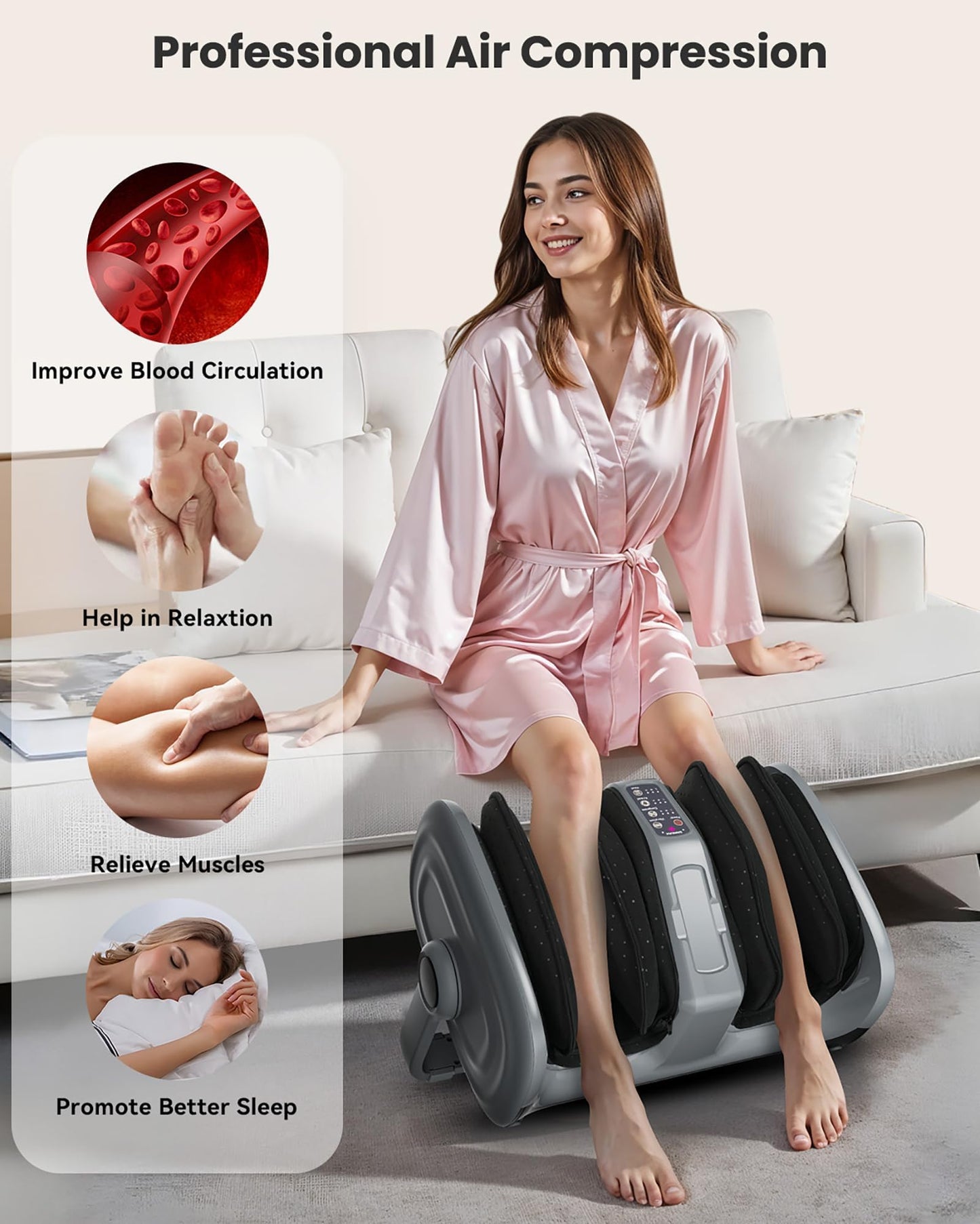 Snailax Shiatsu Foot Massager with Heat and Remote, Electric Foot Massager Machine, Remote Control, 3 Level Kneading/Vibration/Compression, Gift for Women Men Size up to 13