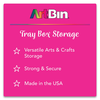 ArtBin 6892AG 2-Tray Art Supply Box, Portable Art & Craft Organizer with Lift-Up Trays, [1] Plastic Storage Case, Gray/Black