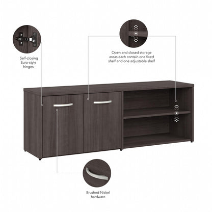 Bush Business Furniture Studio C Low Storage Cabinet with Doors and Shelves in Storm Gray, Organization for Home or Professional Office