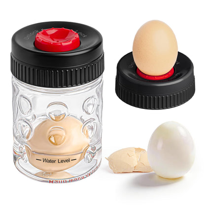 Luvan Egg Piercer & Peeler - 2-in-1 Egg Poker and Cracker Tool for Boiled Eggs with Built-in Hole Puncher & Quick Shake Shell Opener for Cooking, Salads, Deviled Eggs, and Breakfast Prep