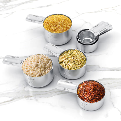 TILUCK Stainless Steel Measuring Cups Set,Kitchen Gadgets for Cooking & Baking,Set of 7