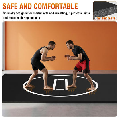 10×6.6ft Jiu Jitsu Wrestling Mat, 3cm Thick Shock Absorbing PE Training Pad, Ideal for BJJ, MMA, Grappling, Judo, Boxing Martial Arts Yoga
