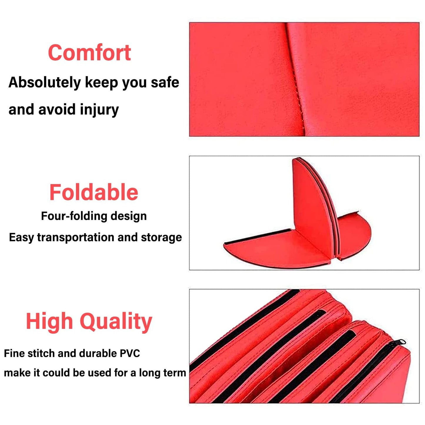 Dxcaicc Pole Dance Mat Round Pole Dance Crash Mat Fitness Exercise Portable Folding Beginner Protection Mat Gymnastic Shock Absorption Safety Mat for Club Party Pub Home,Red,Thickness 10cm
