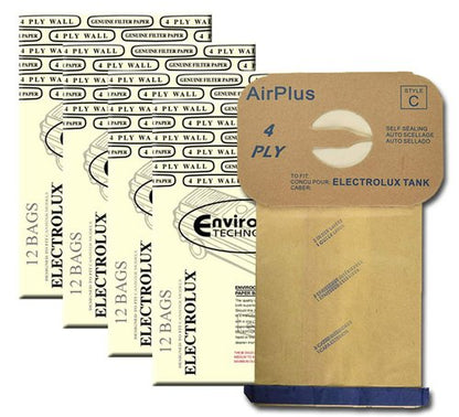 EnviroCare 48 Electrolux Type C Tank Model Vacuum Cleaner Bags 4 Ply