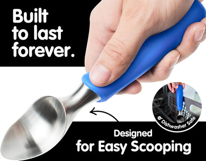Frozen SUMO Stainless Steel Ice Cream Scoop With Ergonomic Handle - Sturdy, Dishwasher-Safe Scooper For Effortless