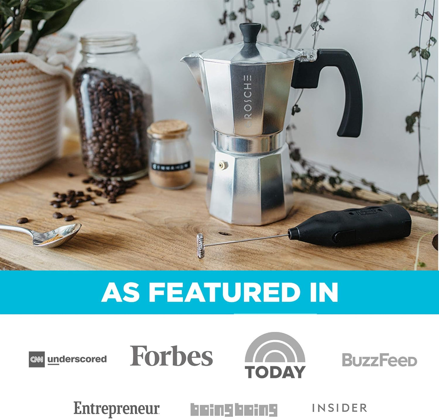 GROSCHE Milano Moka Pot | 3 Espresso Cup - 5 oz | Stovetop Espresso Percolator & Coffee Maker