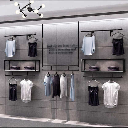 JHNKOJ Heavy Wall-Mounted Metal Garment Rack,Commercial Clothing Store Display Rack Suspended Ceiling Hanger,Clothes Hanger Rod for Retail Stores,Clothes Rod for Boutiqu,D