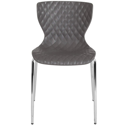 Flash Furniture 4 Pack Lowell Contemporary Design Gray Plastic Stack Chair