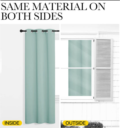 NICETOWN Aqua Blue Blackout Curtains - 102" Long | Sound Reducing & Heat Blocking | 55" Wide, 2 Panels