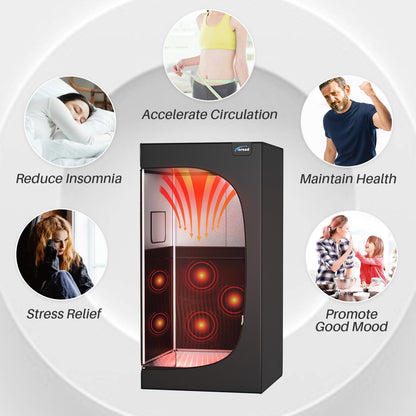 TOREAD Portable Infrared Sauna Room, Dry Sauna Tent for Detoxification and Relaxation with Red Light Therapy and Folding Chair, 9 Levels