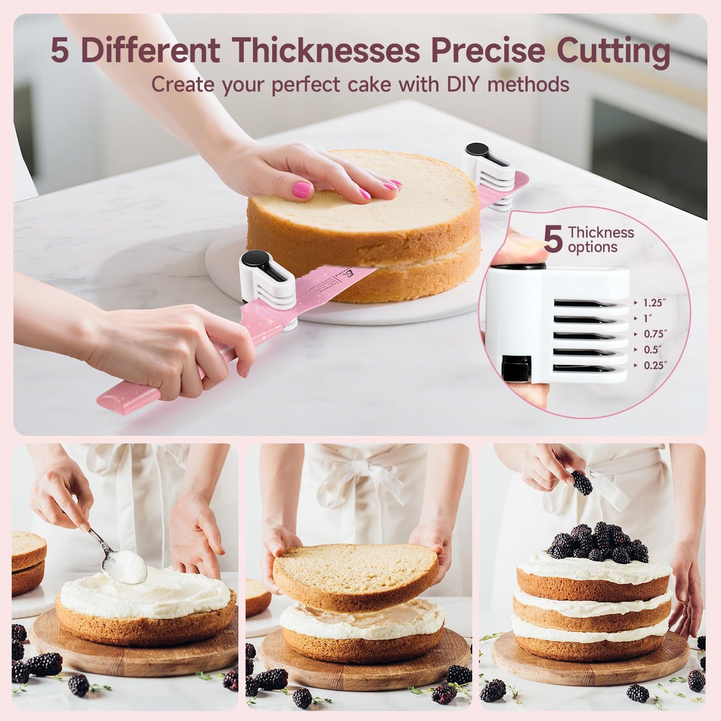 CoquusAid Upgrade Bread Knife for Homemade Bread, World‘s 1st Double Serrated Knife for Crusty Sourdough, 11.6 Inch Stainless Steel Bread Slicer, Professional Sourdough Cutter, Ideal for Gift, Pink