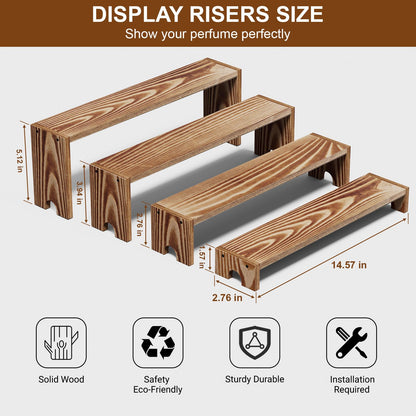 14 Inch Large Wooden Tiered Riser Display Stands, 2 Set Stackable Wooden Cupcake Stand Dessert Table Display Set,Tiered Shelf Organizer,Display Stands Shelf,Vendor Booth Display Items for Vendor Events