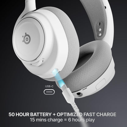 SteelSeries Arctis Nova 7X Wireless Gen 2 Gaming Headset - Real-Time App Control, 50+ HR Play, Neodymium Drivers, Mix 2.4GHz/Bluetooth, Xbox, PC, PS5/PS4, Switch 1/2, Mobile - White