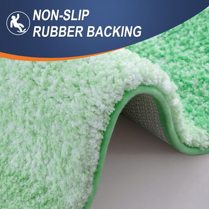OLANLY Bathroom Rugs - Extra Soft Microfiber Mat 24x16 | Quick Dry, Machine Washable, Rubber Backing, Green