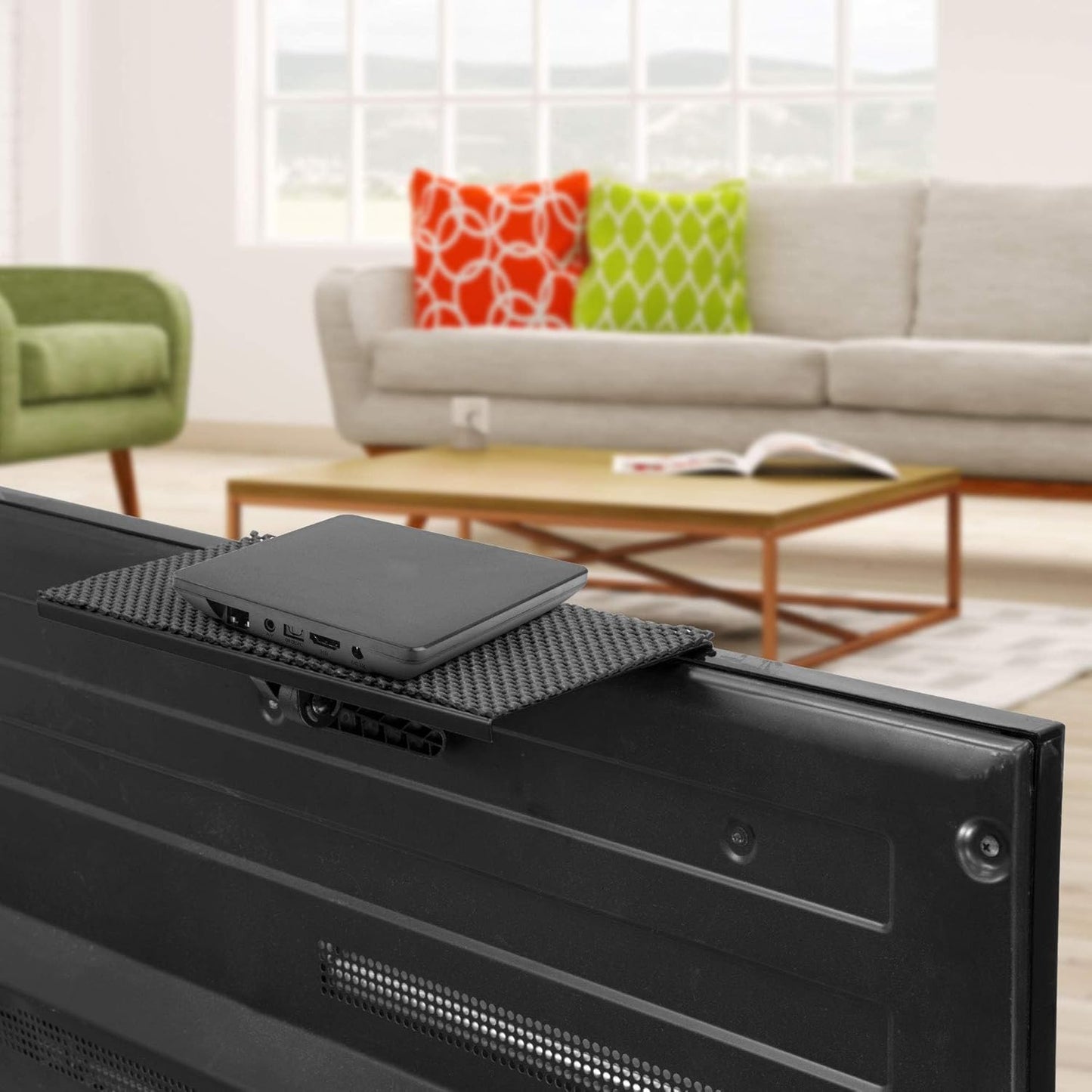 12 13.2 lb Mount-It! Above TV Shelf for Wall Mounted TV Adjustable No-Drill TV Top Shelf for Cable Box & Streaming