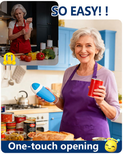Electric Can Opener for Seniors Arthritis: Battery Operated, Hands free, Cordless, One Touch, Easy to Clean - Automatic Can Opener Smooth Edge with Powerful Motor for Kitchen by Befumly