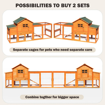 Large Wooden Chicken Coop for 4-6 Chickens, Secure Outdoor Hen House with Enclosed Run, Weather-Resistant Roof, Easy-Clean Slide-Out Tray & Nesting Boxes (Includes 2 Training Eggs)