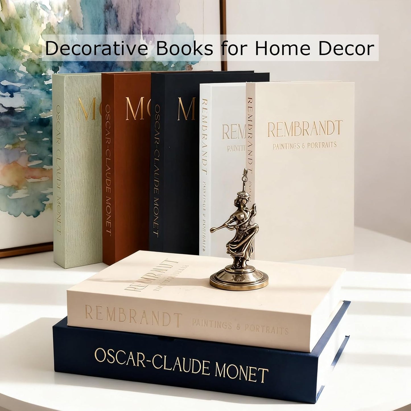 Vomktvcsr -Set 2 Decorative Books of Linen Covered Boxes Enhance Your Coffee Table,Bookshelf Decors,Aesthetic Fake/Faux