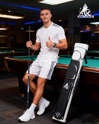KONLLEN 2.0 Pool Cue Complete Set with Case & Extras | Hand-Inlaid Carbon Fiber Pool Cue with Professional Taper | Low Deflection Shaft for Adults & League Players