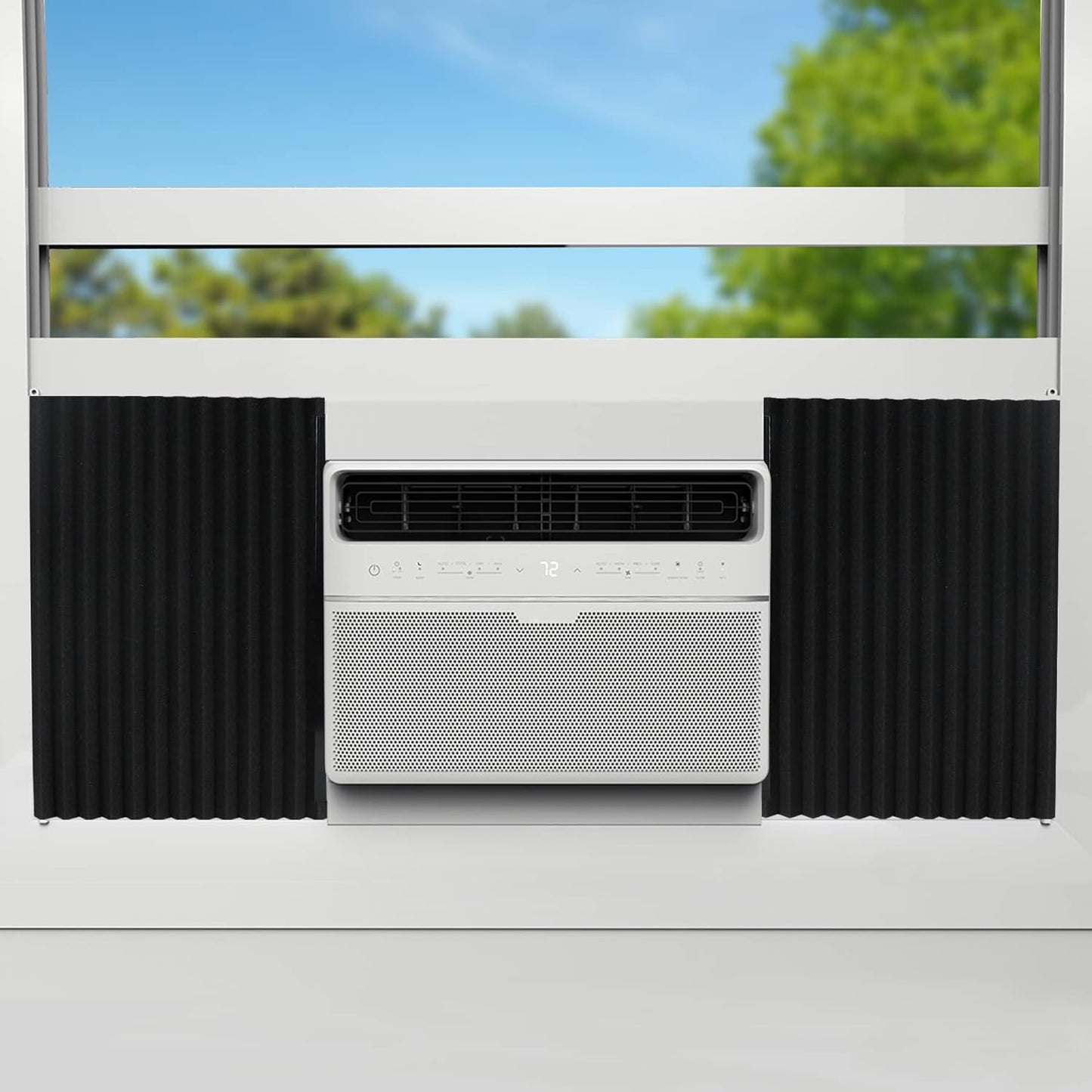 Air Jade Window Air Conditioner Side Panels, 17" x 9" x 7/8" Insulated Foam Panels, Pack of 2, Black.