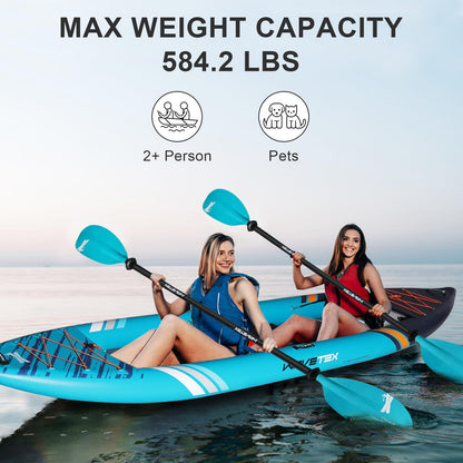 ANNTU Inflatable Kayak 2 Person, Lightweight and Durable Tandem Kayak, Blow Up Kayaks for Adults - Unleash the Joy of Tandem Paddling on Rivers, Lakes and Coastal Waters