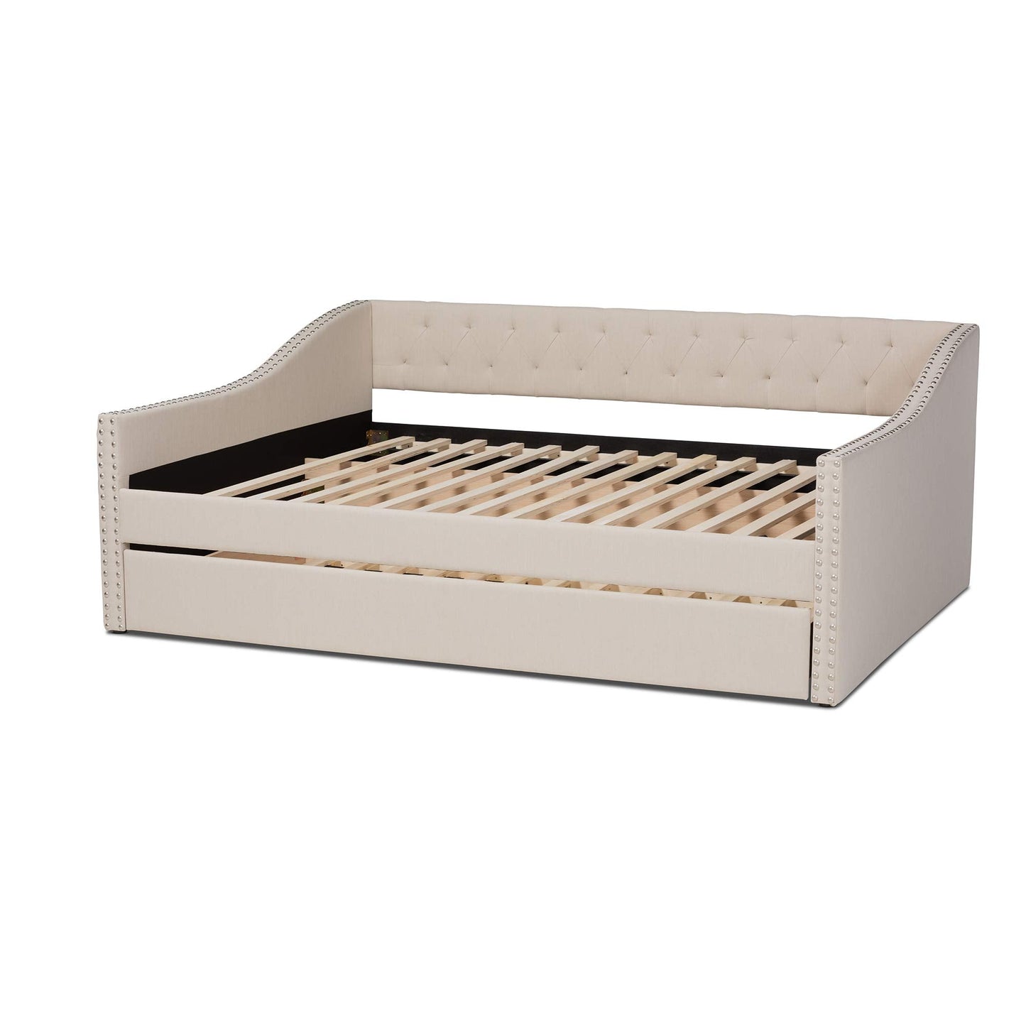 Baxton Studio Daybed, Queen, Beige