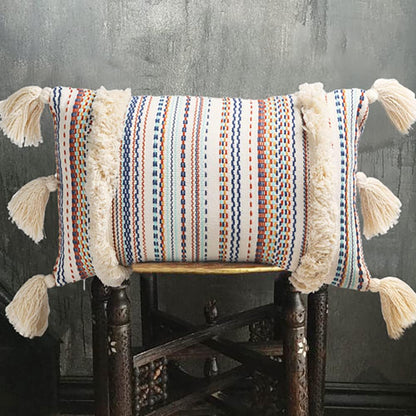 Boho Pillow Covers, Decorative Throw Pillow Tassel Sham Cushion Covers, 12"X20" (Multi)