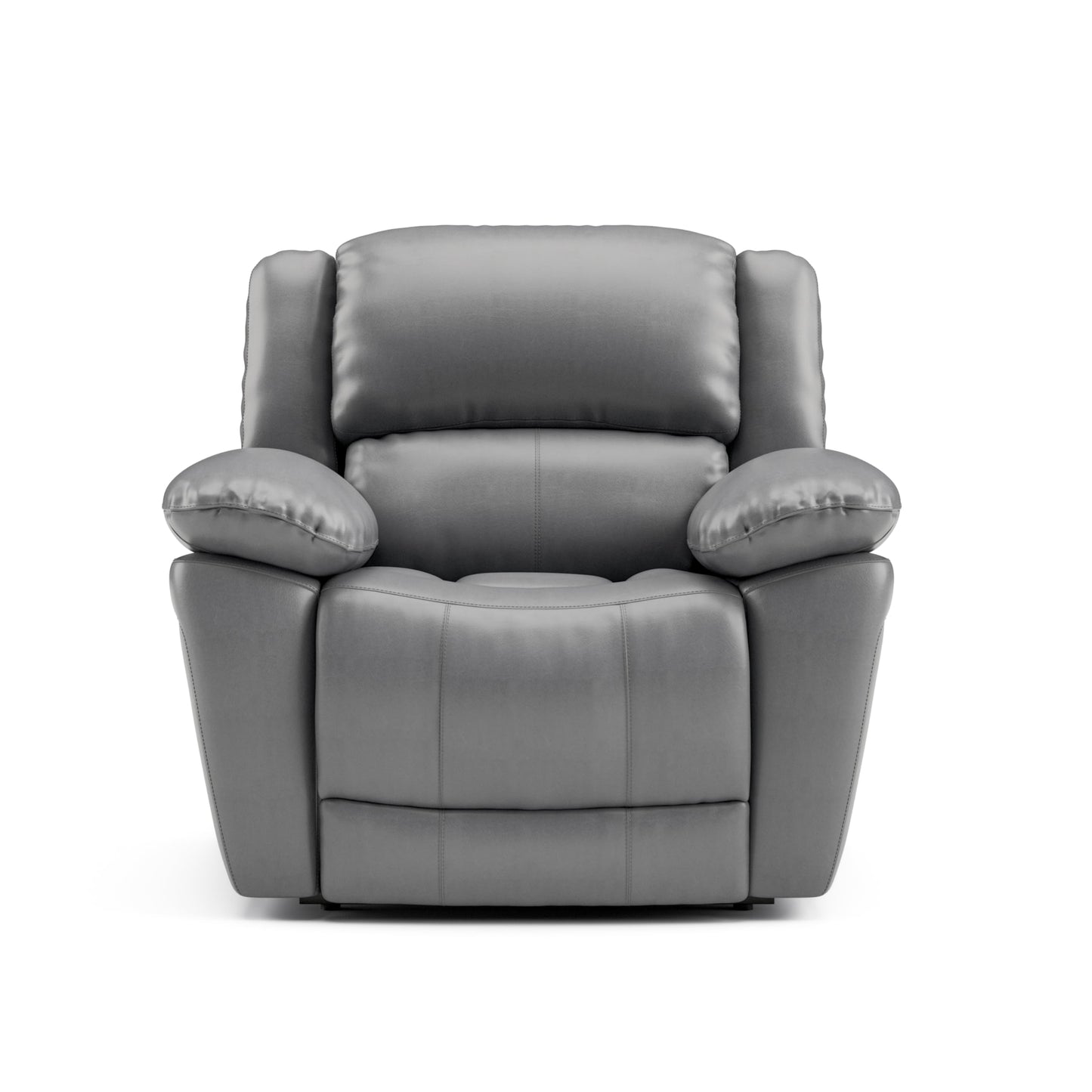 Furniture of America Sorin Modern Leather Recliner Chair with Pillow Armrests and High Density Foam, Reclining Sofa, Comfortable Couch for Living Room, Office, FSC Certified, Dark Gray