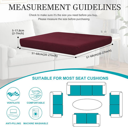 Skiennix 14-Piece Stretch Patio Cushion Covers - Washable Outdoor Sofa Slipcovers in Wine Red
