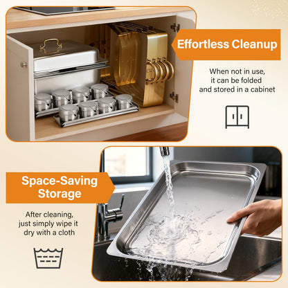 Chafing Dishes for Buffet 4 Pack, 8Qt [Multi-Size Food Pans] High Grade Chafing Dish Buffet Set Rolled-Edge Stacking Design [Easy Storage] Buffet Servers Food Warmers for Parties, Events & Weddings