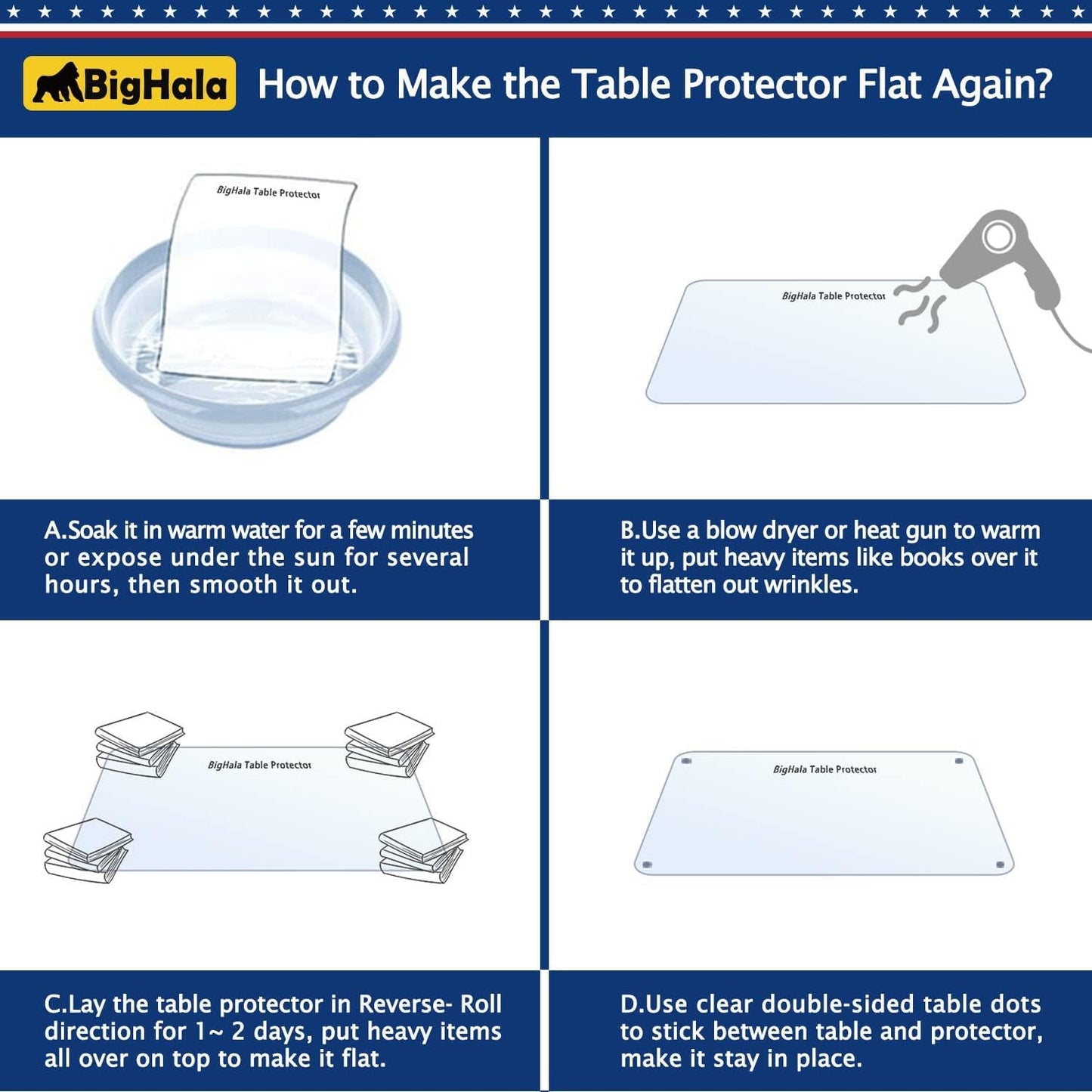 24x48 Inch Clear Table Cover Protector for Kitchen Dining Room Wood Furniture Plastic Tablecloth Protector Easy Clean