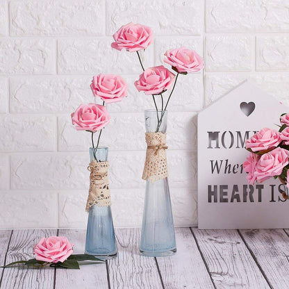 MACTING 2 Dozens Candy Box with 5 Pcs Artificial Flower Rose, 3.5 Inch Feeding Bottle for Baby Shower Favor Gift