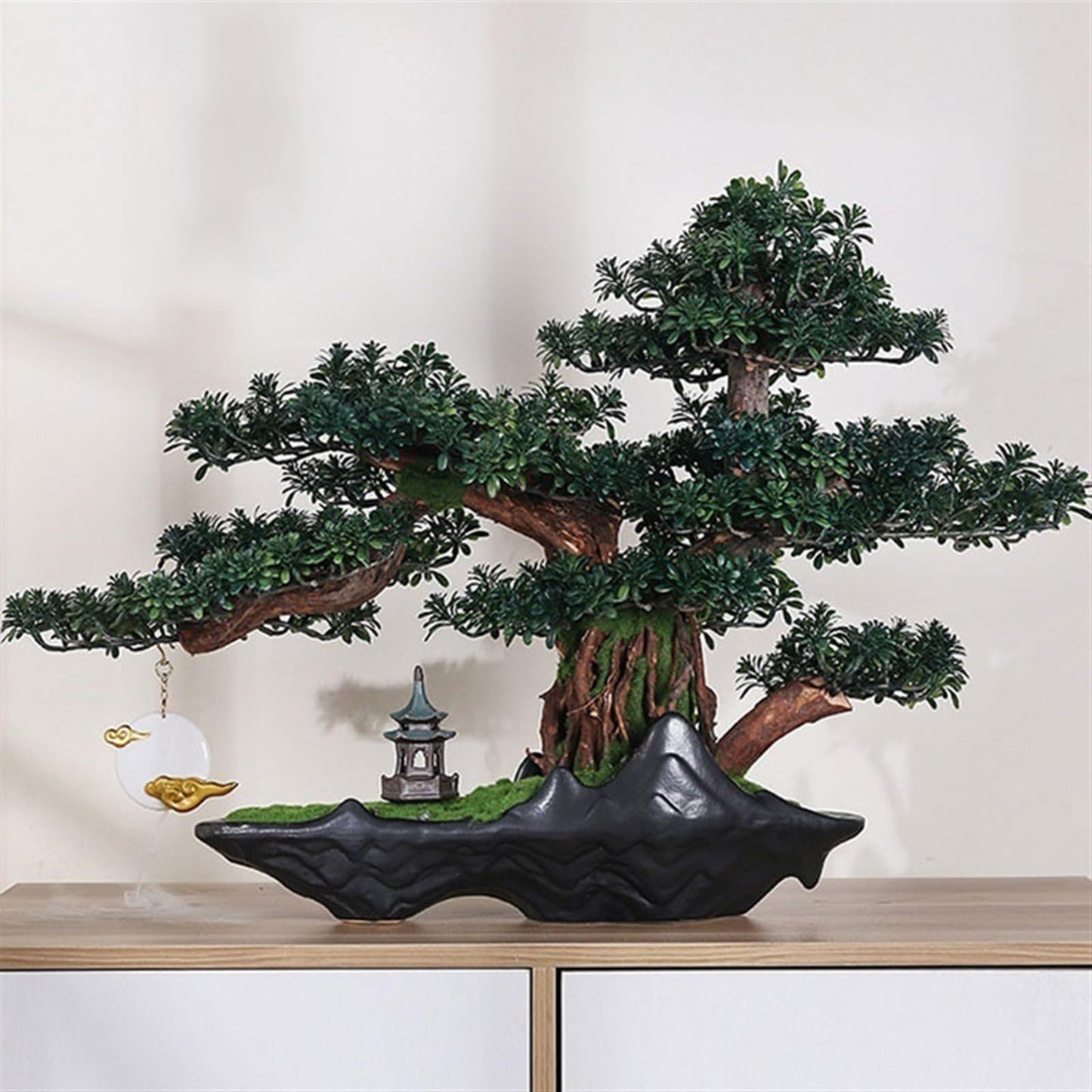 WANGHAI2024M Artificial Trees Modeling High-end Luxury Hotel Living Room Desktop Ornaments Simulation Tree Bonsai Fake Greenery Landscaping Artificial Bonsai