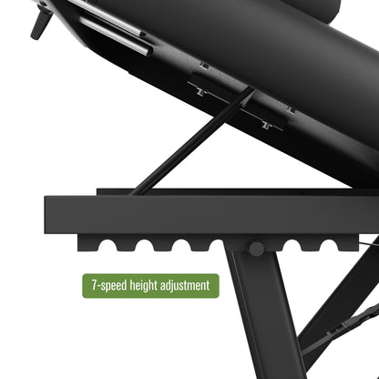 Dolonm Height Adjustable Massage Table with Face Pillow & Headrest for Treatment Table, Physical Therapy Table, Spa Facial Professional Massage Bed - Adjustable Backrest, Electric Leg Lifting, Black