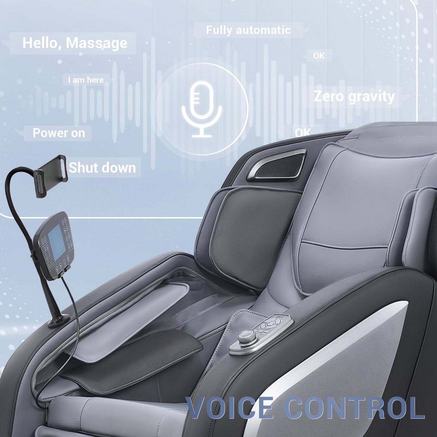 Mazzup Full Body Zero Gravity Shiatsu Massage Chair with Fully Assembled, LCD Screen, Shortcut Keys, USB Charging Port, Heat, for Loved Ones, Parents, Black