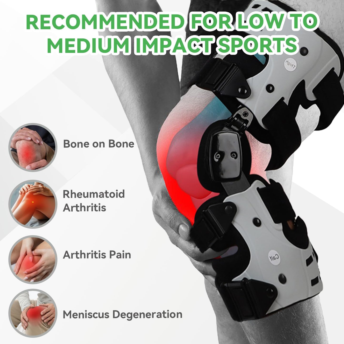 Orthomen Unloader Knee Brace for Medial Knee Pain, Osteoarthritis, Premium OA Knee Brace Support for Cartilage Defect Repair, Avascular Necrosis, Tibial Plateau Fracture Inside Left