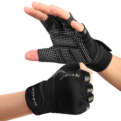 Workout Gloves with Wrist Wrap Support, Weight Lifting Gloves with Full Palm Protection & Extra Grip for Men Women Gym Exercise, Fitness, Weightlifting, Pull ups