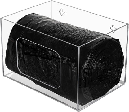 Extra Large Trash Bag Dispenser Roll Holder, Wall Mount Acrylic Kitchen Under Sink Organizer for 13 30 33 Gallon