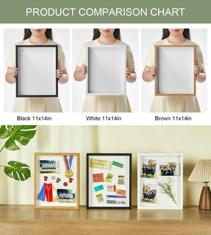 RTZQQIN 11x14 Shadow Box Display Case Picture Frame with Soft Linen Back, Large Deep Black Shadow Box 11x14 for Flowers Medal Display Case Jersey pet Graduation Memorabilia Baby Ltems Crafts Photos