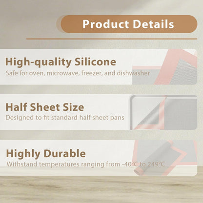 Professional Silicone Bread Baking Mat, Non Stick Oven Liner, Perforated Steaming Mesh, Half Sheet Size
