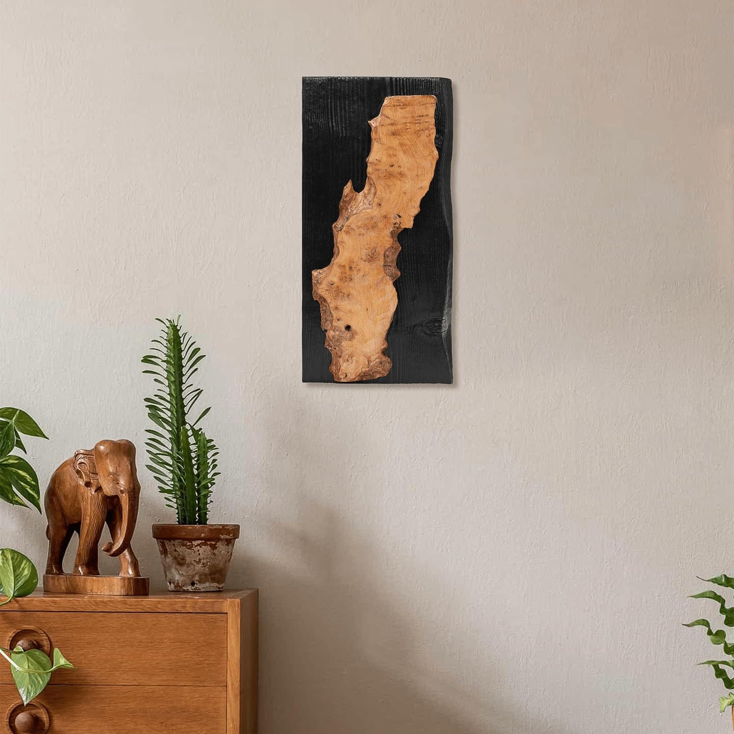 Modern Rustic Wood Wall Decor – Handcrafted Natural Pine Wood Wall Art, Farmhouse Style Hanging for Living Room, Bedroom or Office