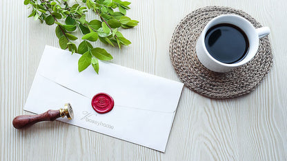 VOOSEYHOME Elegant Rose in Bloom Wax Seal Stamp Kit, Gold/Red/Silver Sealing Wax Sticks, Decorating on Invitations Envelopes Packings Cards for Birthday Themed Party Wedding Signature