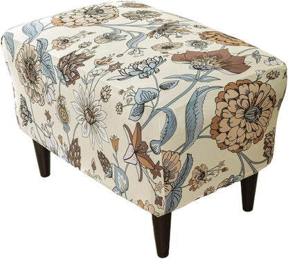 Bottom(06, KRFOONN Ottoman Slipcovers Stretch Rectangle Footrest Stool Covers Printed Ottoman Cover for Foot Stool